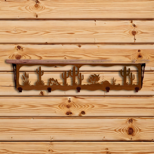 SW-4708 Desert Scene 34" Coat Hook Shelf