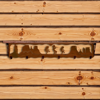 SW-5720 Kokopelli 42" Coat Hook Shelf