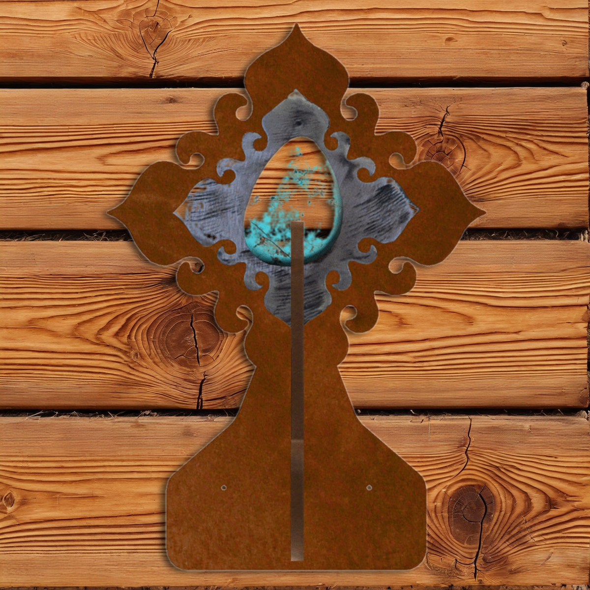 CH-4224 Turquoise Stone Double Coat Hook