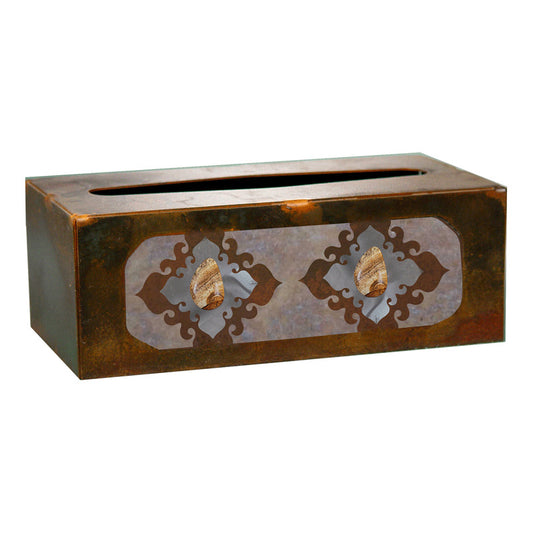 TC-9204 Burnished Stone with Picture Jasper Rectangle Tissue Box Cover