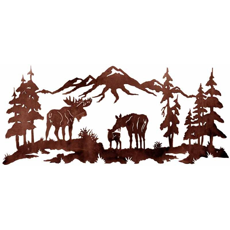 Moose Family Wall Art - 57"