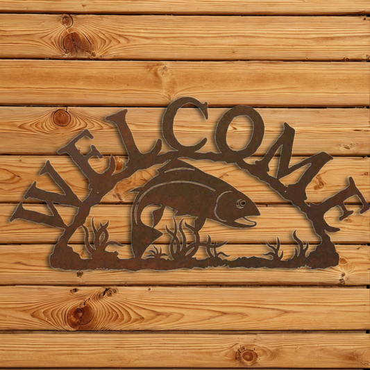 WE-9616 Trout Horizontal Welcome Sign