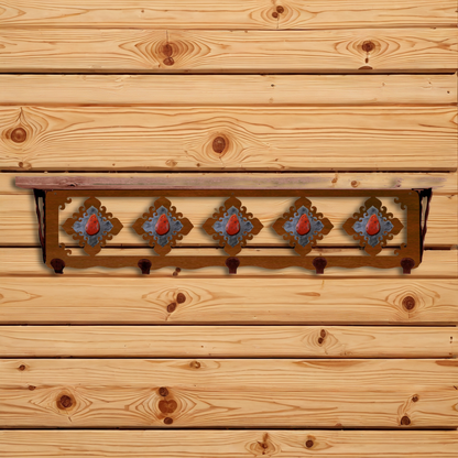 SW-4768 Red Jasper Stone 34" Coat Hook Shelf