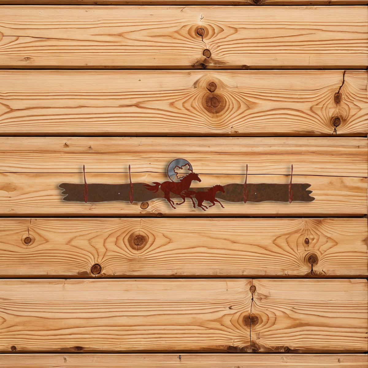 CH-5455 Horse Burnished Four Hook