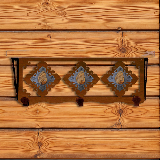 SW-3767 Picture Jasper Stone 20" Coat Hook Shelf