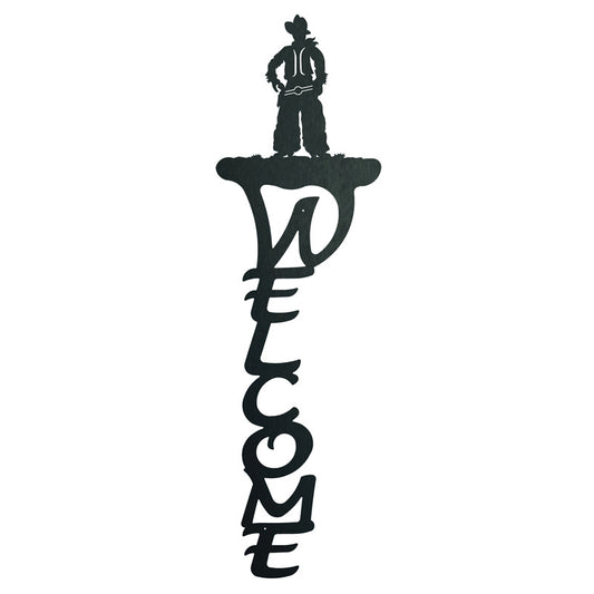 Cowboy Vertical Welcome Sign