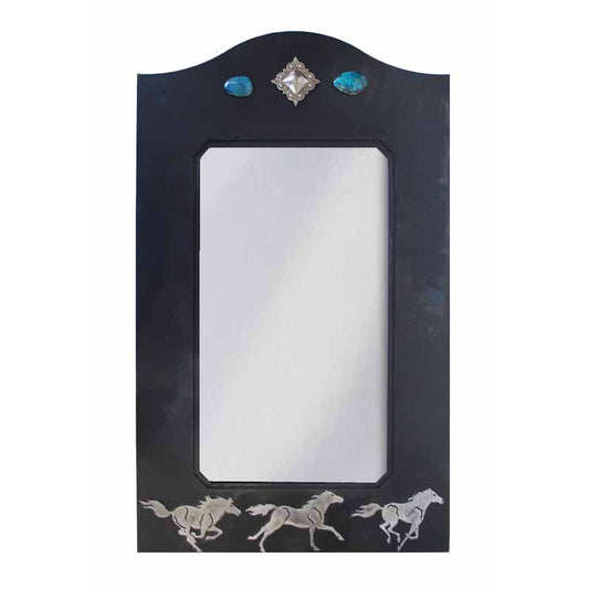 36" Wild Horses Burnished Mirror