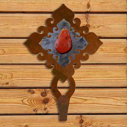 CHL-423 Red Jasper Stone Large Single Coat Hook