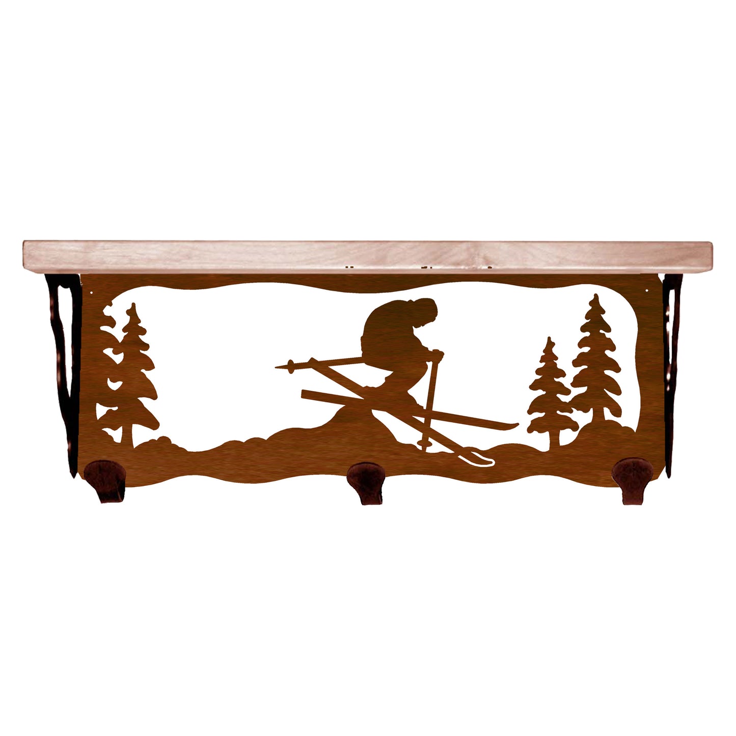 Skier 20" Coat Hook Shelf