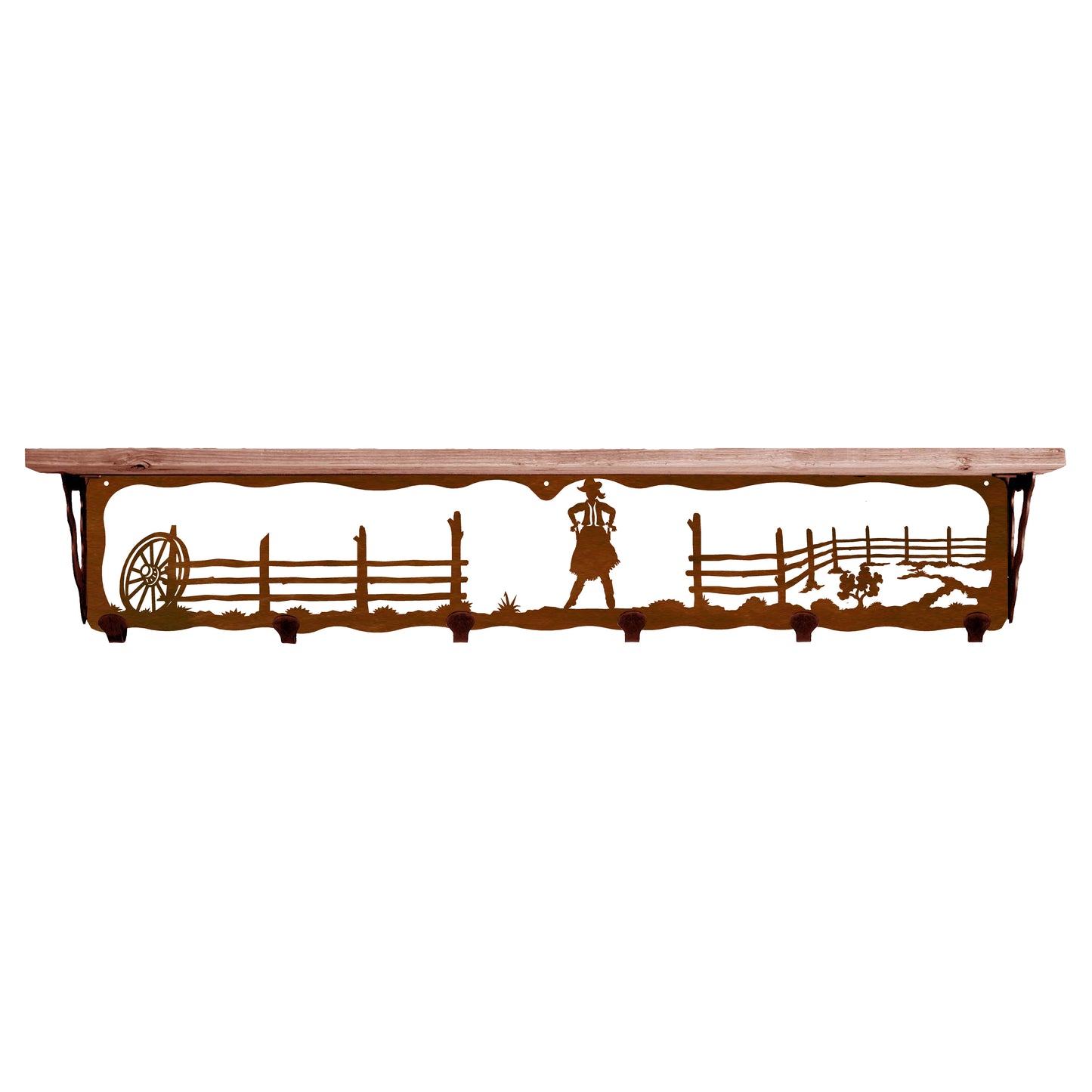 Cowgirl 42" Coat Hook Shelf