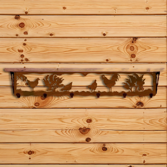 SW-5766 Rooster 42" Coat Hook Shelf