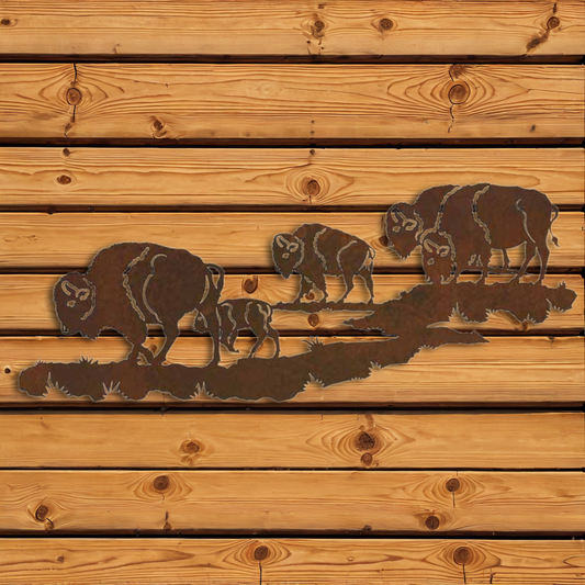 WA-4244 Buffalo Herd Wall Art - 42"