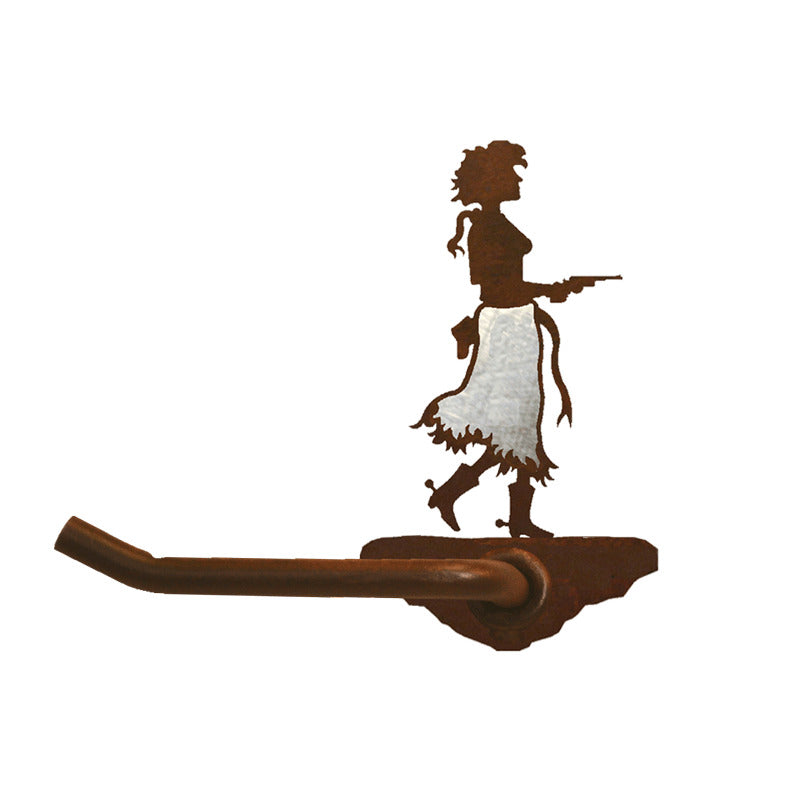 BA-8167 Pistol Cowgirl Tissue Holder Burnished