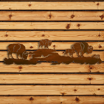 WA-6050 Buffalo Herd Wall Art - 57"