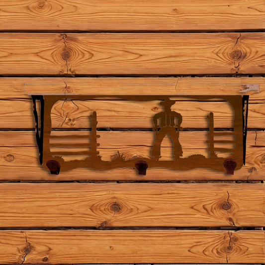 SW-3756 Cowboy 20" Coat Hook Shelf
