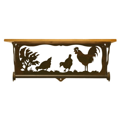 Rooster/Hen 20" Hand Towel Bar Shelf