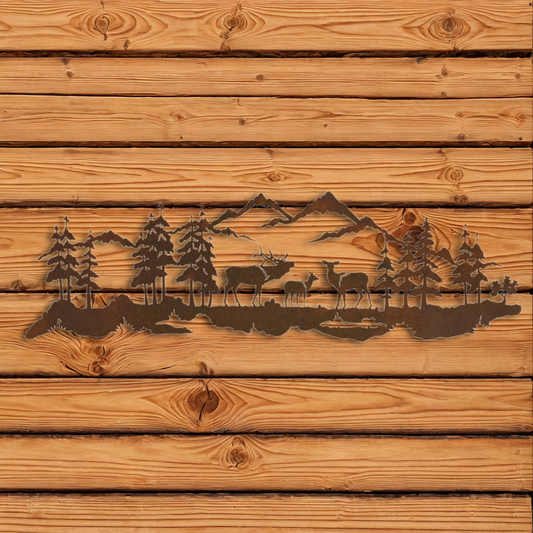 WA-4252 Elk Family Wall Art - 42"