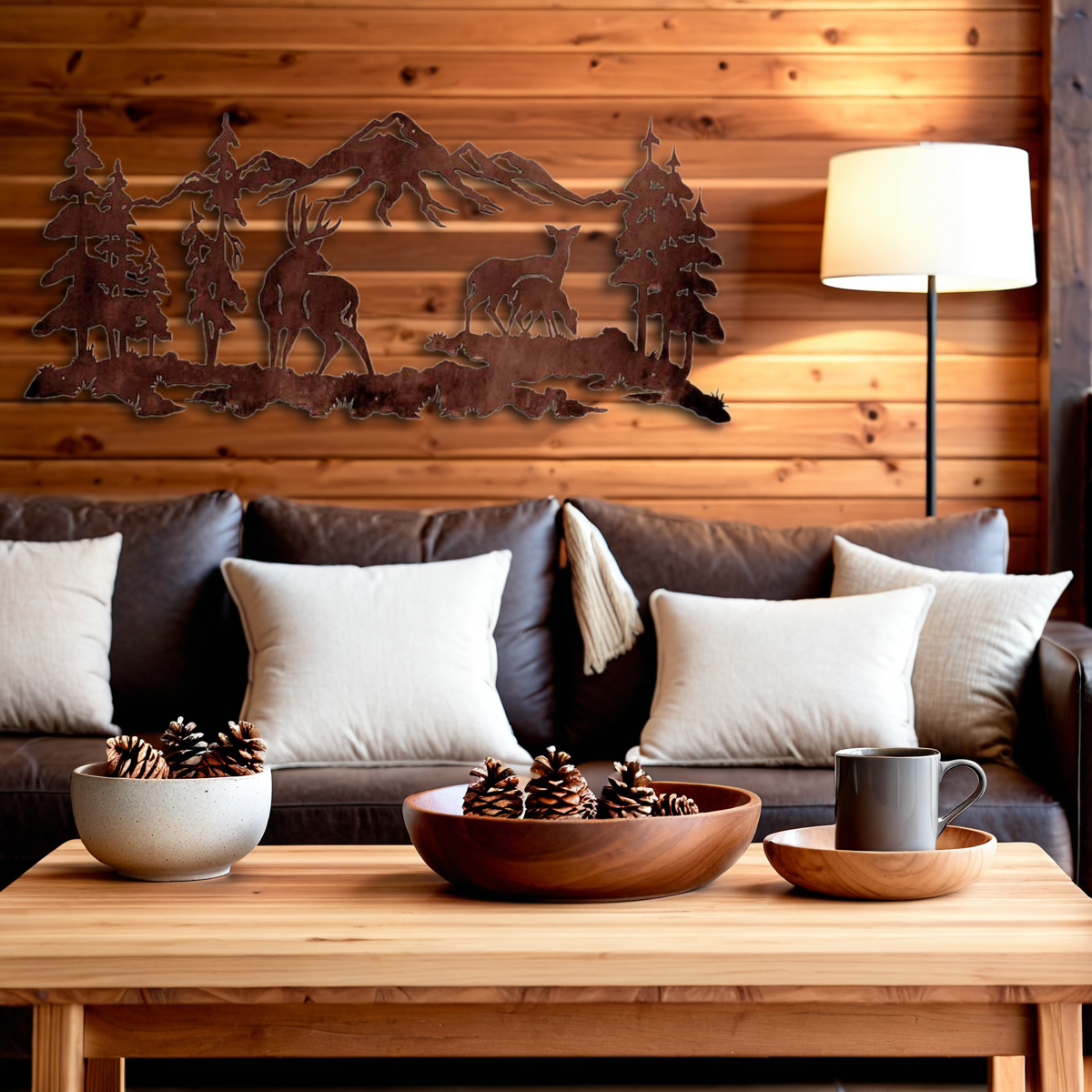 Deer Family Wall Art - 57"