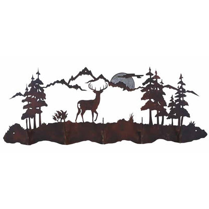 Whitetail Deer Scenic Five Hook Burnished