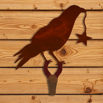 CHL-116 Crow Large Single Coat Hook Burnished