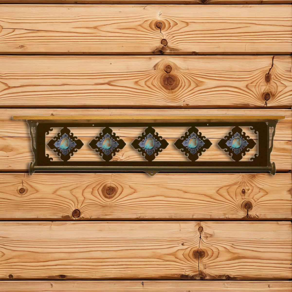 BA-3449 Turquoise 34" Towel Bar Shelf