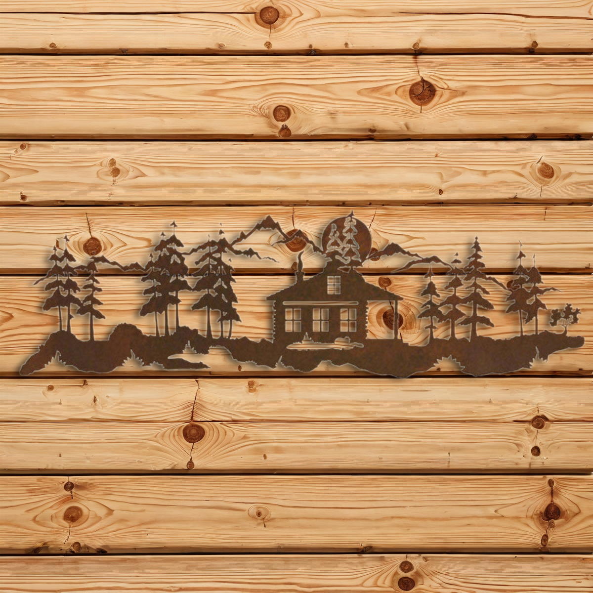 WA-4246 Cabin in the Pines Wall Art - 42"