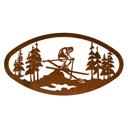 Skier Oval Wall Art Horizontal