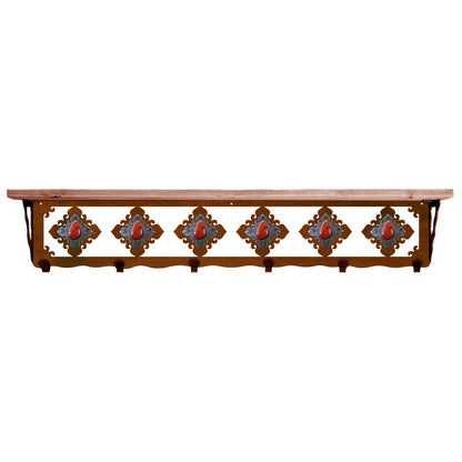 SW-5768 Red Jasper Stone 42" Coat Hook Shelf