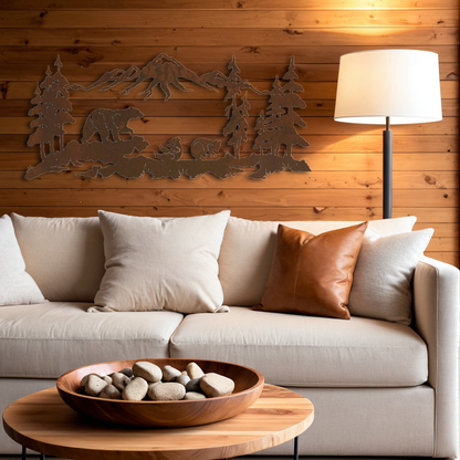 Bear Family Wall Art - 57"