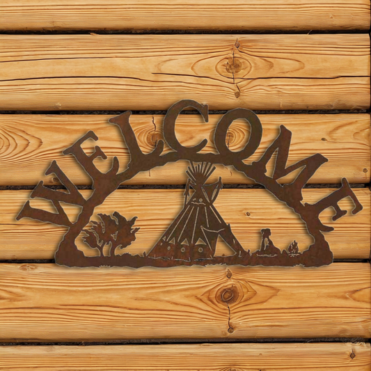 WE-9635 Tepee Horizontal Welcome Sign
