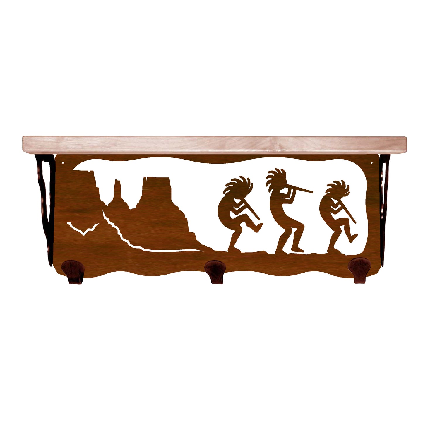 Kokopelli 20" Coat Hook Shelf