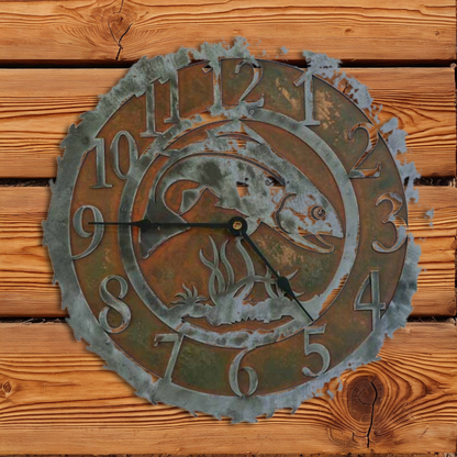 CL-5045 Trout 12" Round Clock