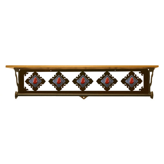 Red Jasper 34" Towel Bar Shelf