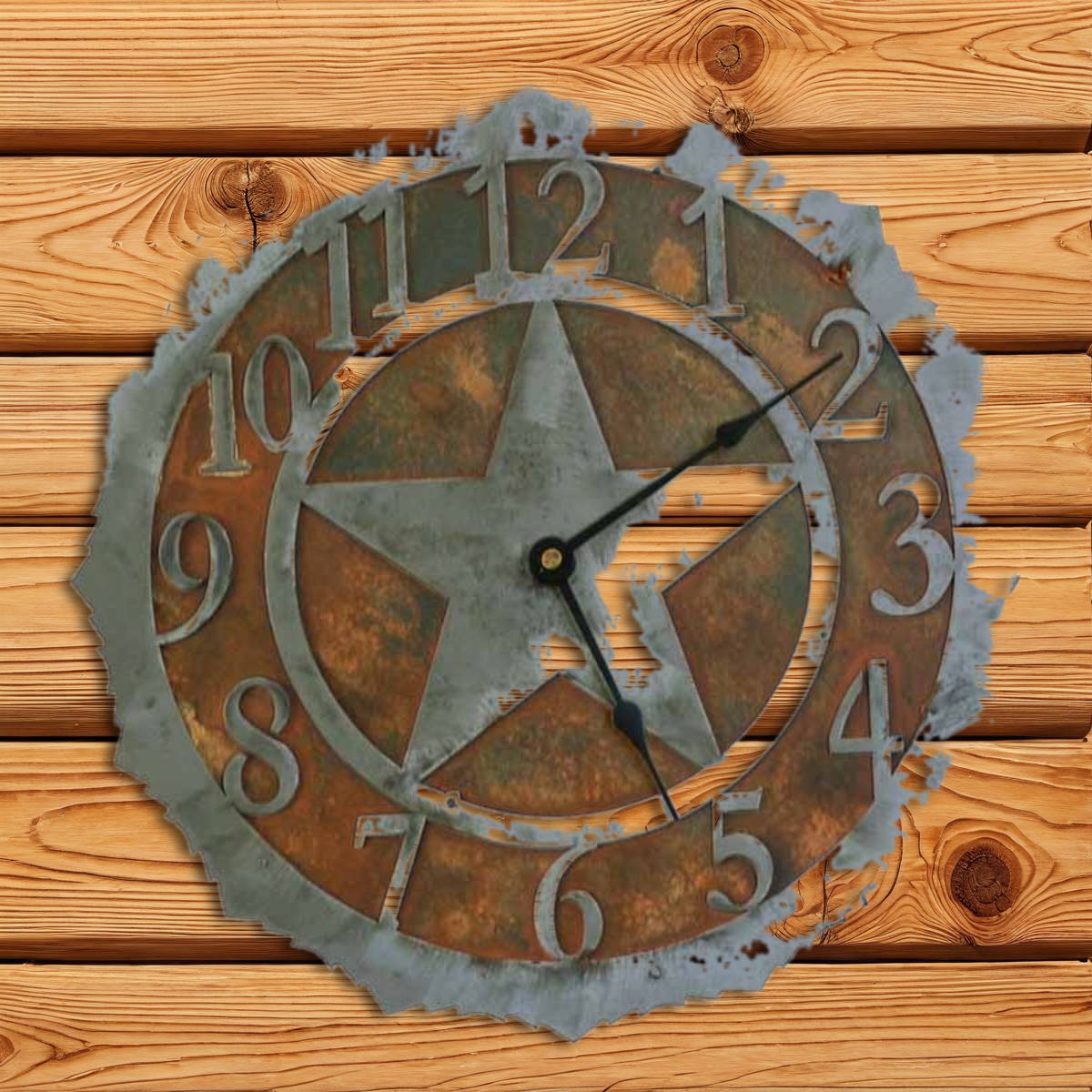 CL-5110 Texas Star 12" Round Clock