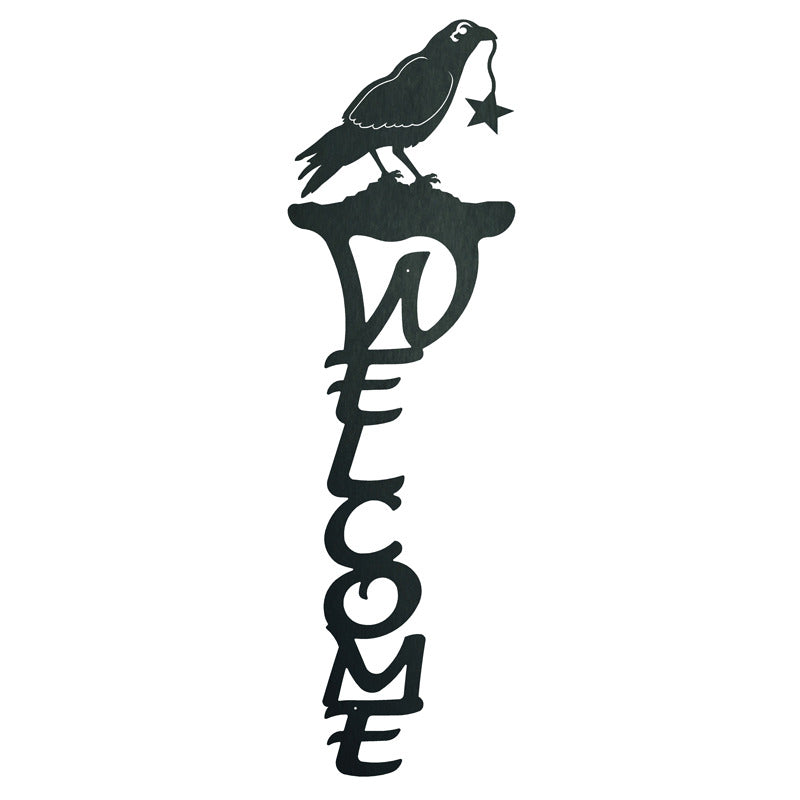 Crow Vertical Welcome Sign