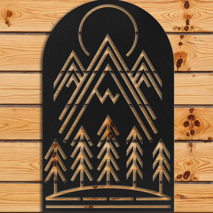 Mountain Moon Absract Wall Art