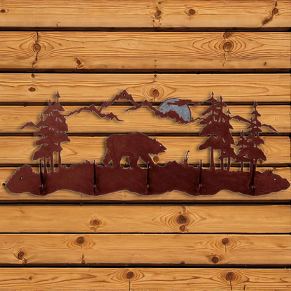 CH-6500 Bear Scenic Five Hook Burnished