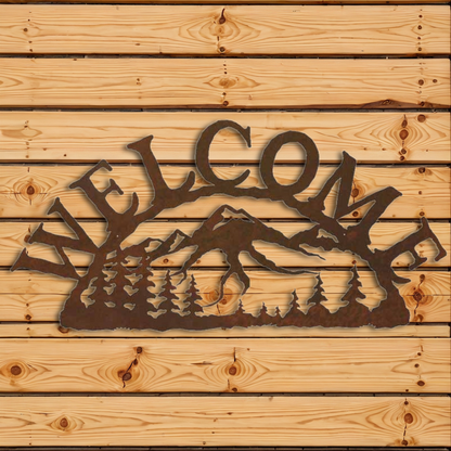 AS-2070 Mountain Scene Address Sign