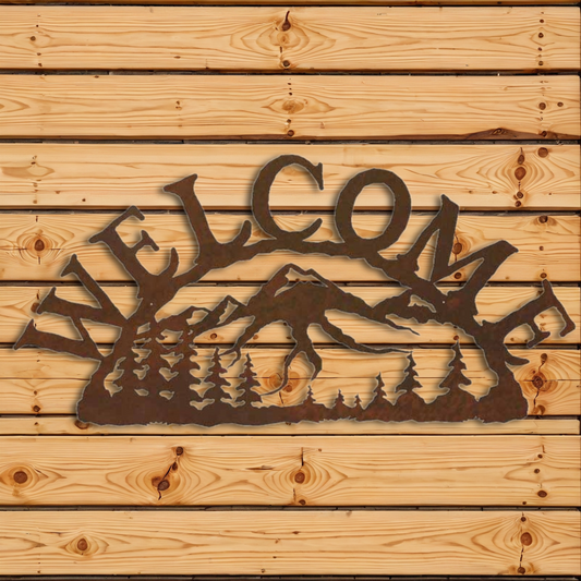 AS-2070 Mountain Scene Address Sign