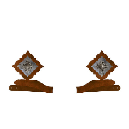 DR-9021 Diamond Silver Concho Tie Back Burnished