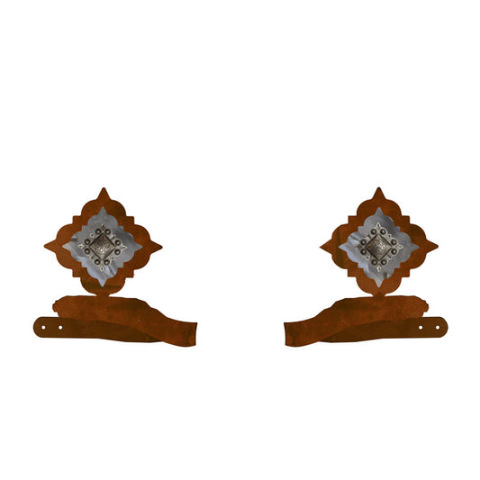 DR-9021 Diamond Silver Concho Tie Back Burnished