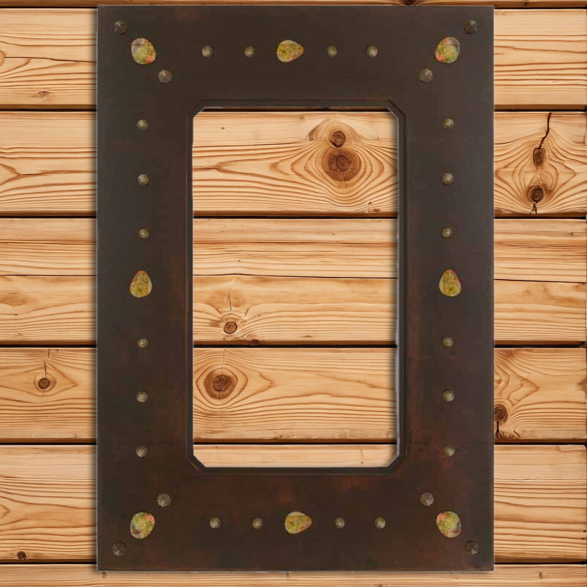 MH-2058 30" Stone & Nail Mirror