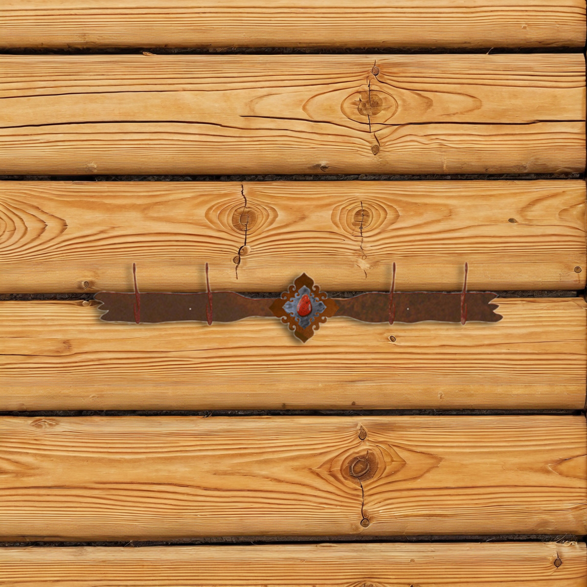 CH-4423 Red Jasper Stone Four Hook