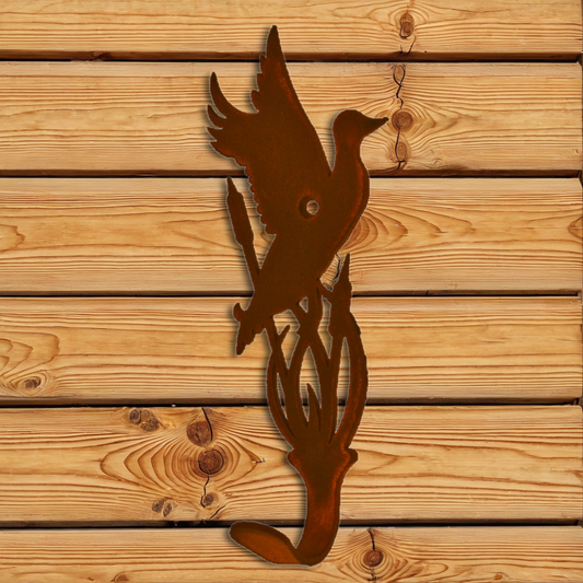 CH-5124 Duck/Cattails Single Coat Hook