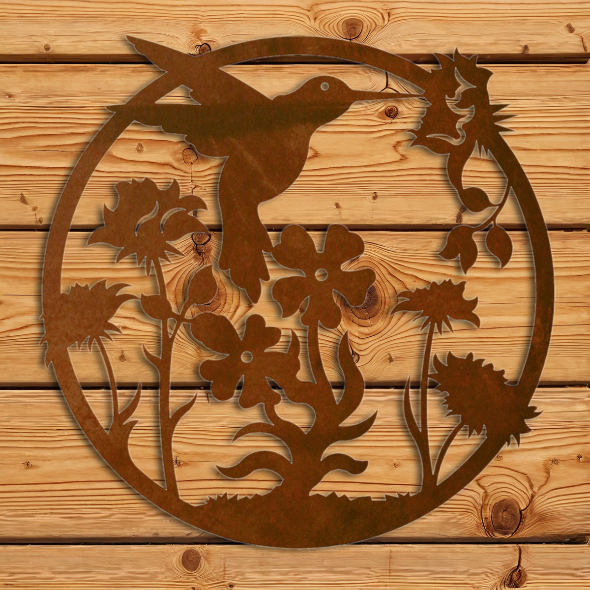 WA-72061 Hummingbird 20" Round Wall Art