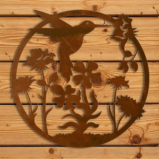 WA-72061 Hummingbird 20" Round Wall Art