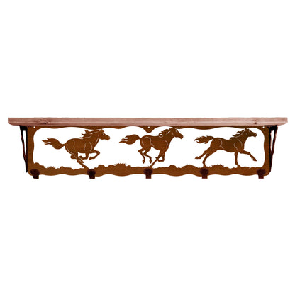 Horses 34" Coat Hook Shelf