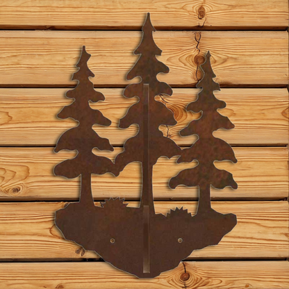 CH-5254 Triple Pine Tree Double Coat Hook