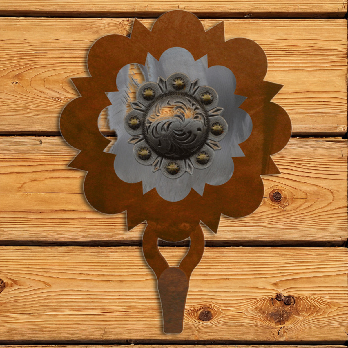 CHL-416 Round Silver Concho Large Single Coat Hook