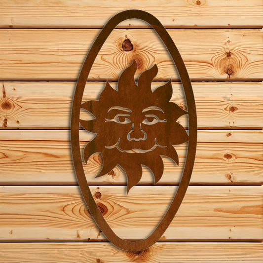 WA-72105 Sun Oval Vertical Wall Art